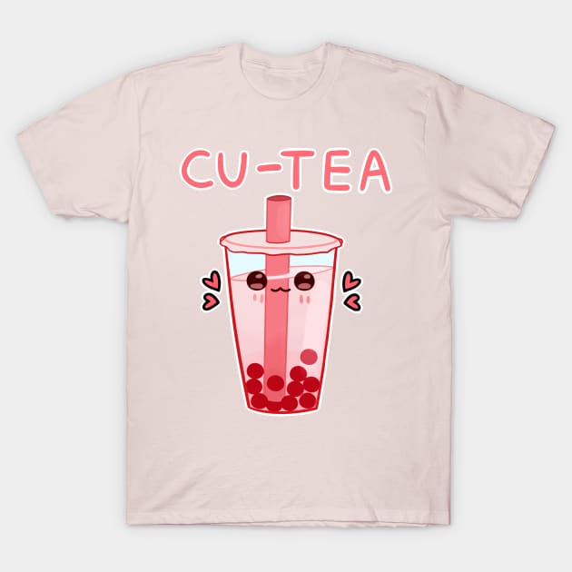 kawaii pink bubble tea T-Shirt by nekomachines